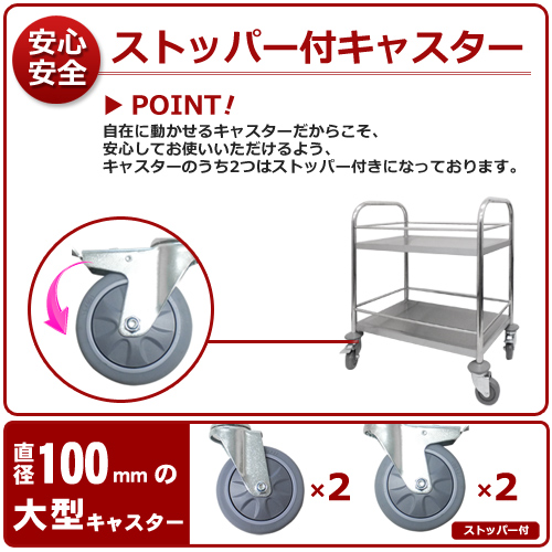 訳あり即納 ガード付きサービスワゴン2段大 PRO-L2G