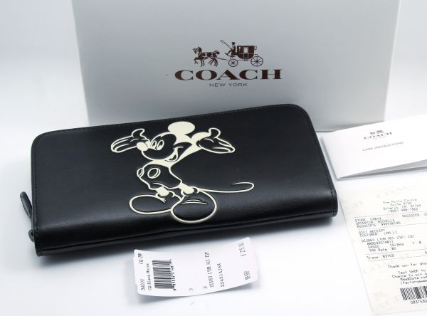 75周年記念Disney×COACHコーチ×ディズニーF5400ミッキー長財布 