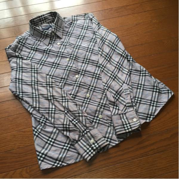 【美品】BURBERRY★人気のグレーノバチェックシャツ★Ｌサイズ