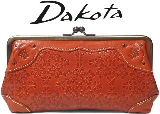 Dakota(ダコタ)フィオラ がま口長財布 イタリア製牛革 オレンジ 財布