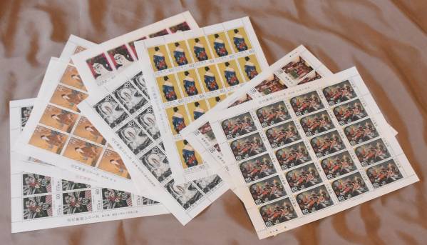 近代美術、国宝シリーズなど47シート額面46700円　　t981