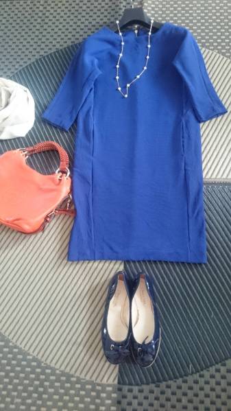 定価34560円*BOSCH*ロイヤルブルー*大人可愛いコクーンワンピ