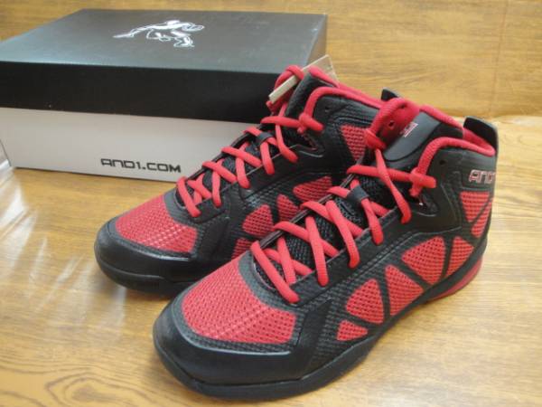 新品 AND1 アンドワンバスケットシューズBEAST MID 26cm赤黒 BRS