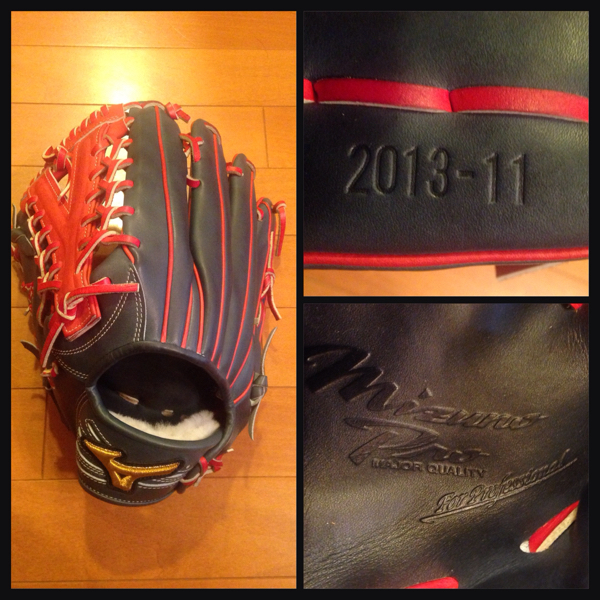 希少 希少『ミズノプロ』for professional刻印 実使用グローブ 支給品