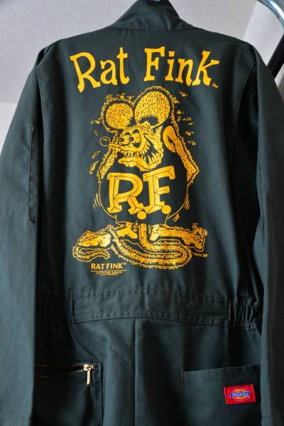 Dickies Rat Fink カバーオール・つなぎ ダークグリーン Dickies Rat