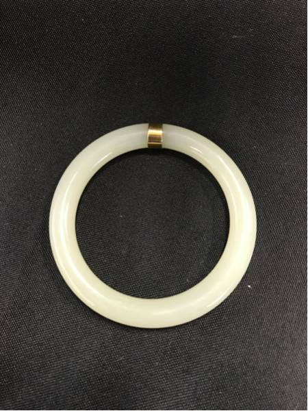 和田白玉 腕輪 内径約58cm 本物保証 18k金