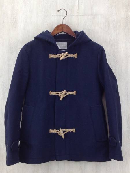UNITED ARROWS◆メルトンショートダッフルコート/L/ウール/NVY