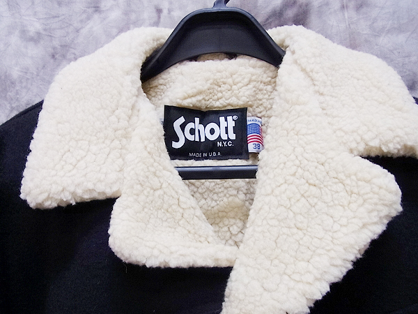 Schott NYC/ショット メルトン 裏ボア ランチコート Lot759/38