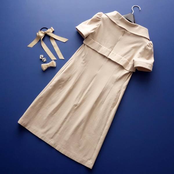 美品 ルネ René basic フロントジップ 半袖ワンピース 36 Rene ルネ