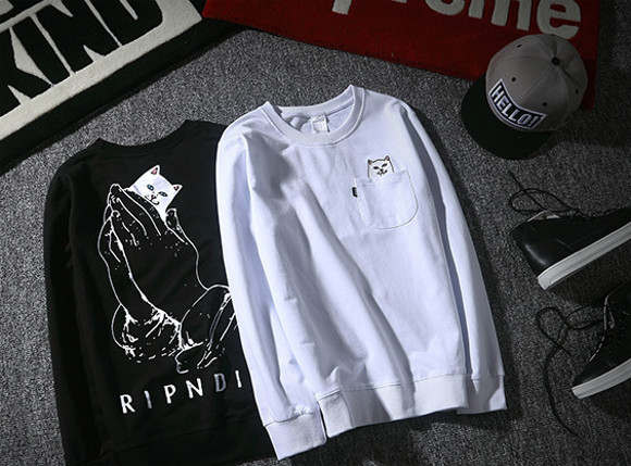 RIPNDIP リップンディップ ロンT トレーナー / ポケネコ 黒 M
