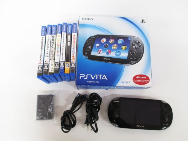PS VITA PCH-1100 3G/Wi-Fi 忍道2 太鼓の達人 他ソフト5本▽d031