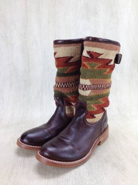 el andalucia/エンジニアブーツ/37/BRW/レザー/ウール/異素材 …