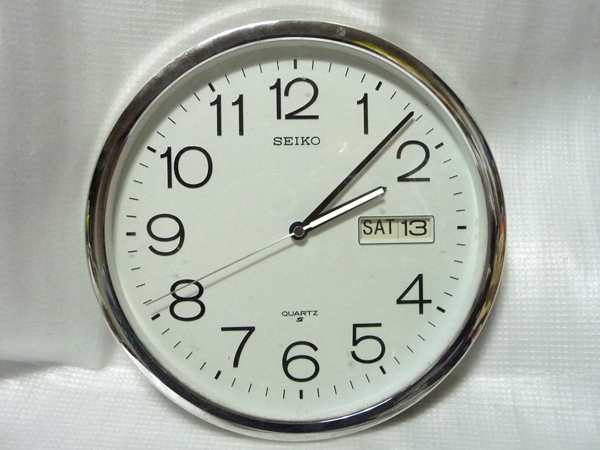 ◇丸型 日付・曜日 掛け時計◇SEIKO◇KS738S◇セイコー◇(アナログ