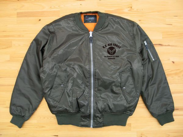 RESTRICTED AREA OD MA-1タイプ 黒 L U.S. AIR FORCEステンシル