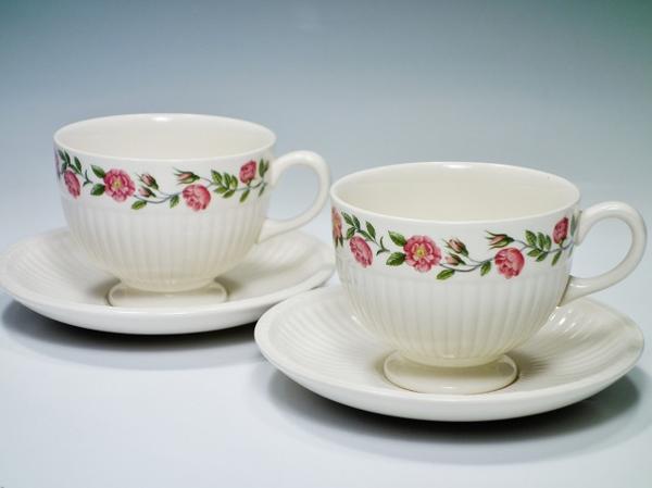28011【ウェッジウッド】ロザリンド カップ&ソーサー ペア