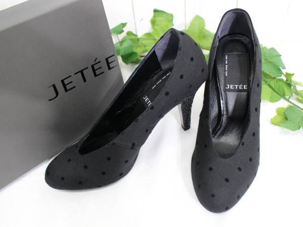 新品*JETEEジュテ*グリッターハイヒールドットパンプス24cm1.6万