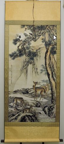 中国 清代 中期大きな影響の画家 沈銓 沈南蘋 《九如図》１