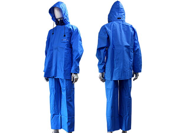 マリンスーツ上下セット【ブルー/L】サロペット雨具　オカモト