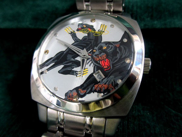 訳有特価！【Ed Hardy エドハーディー】腕時計*シルバー豹*ME-PT