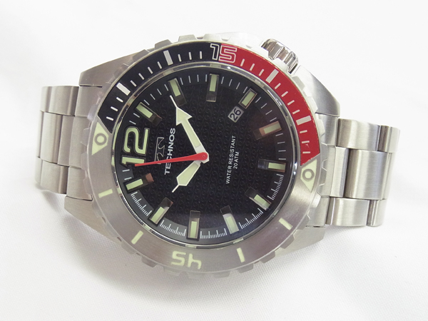 ∞ テクノス T4390 メンズ クォーツ SS 回転ベゼル デイト