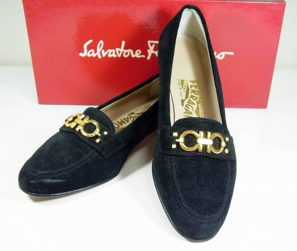 ★美品 フェラガモ ガンチーニ スエード ローファー 6 1/2D★