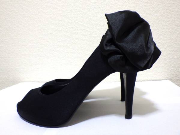 22.5cm*美品*DIANA バックリボン オープントゥ ヒール パンプス