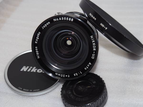 Nikonニコン Ai改 NIKKOR-UD Auto 20mm F3.5 希少フードHN-9付 ニコン