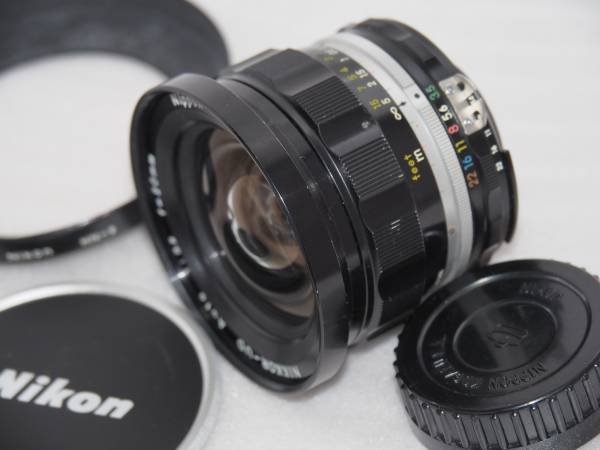 Nikonニコン Ai改 NIKKOR-UD Auto 20mm F3.5 希少フードHN-9付 ニコン