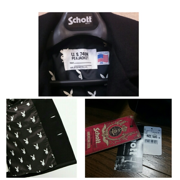 SCHOTT BROS. × PLAY BOY Pコート Schott ピーコート 36サイズ playboy