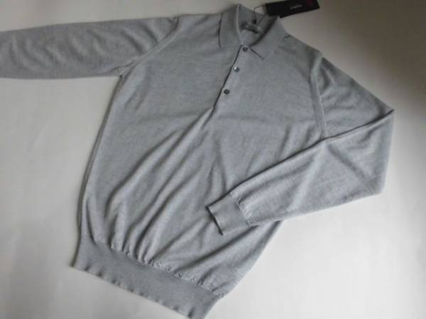 新品 S 新品 ジョンスメドレー ウール長袖ポロ TYBURN BARDOT GREY 