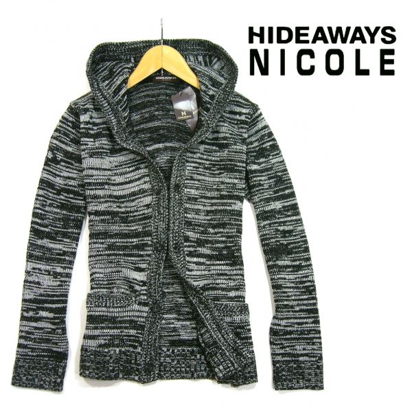 新品★ NICOLE 二コル 霜降り ミックス ニットパーカー 黒 M