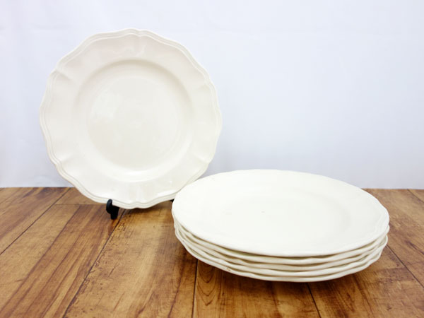 仏アンティーク サルグミンヌ ディナープレート6枚セット 花リム