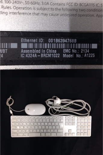 Apple iMac 本体 キーボード マウスセット Apple iMac A1225 本体 キーボード マウス セット iMac パソコン
