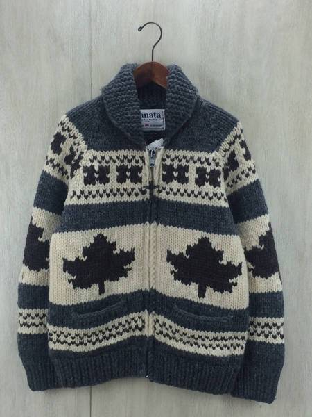 KANATA◆カウチンジップセーター(厚手)/-/ウール/IVY/メープ …