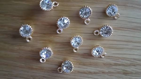 キラキララインストーンチャームゴールドハンドメイドにパーツ_1