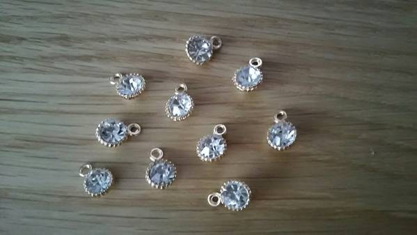 キラキララインストーンチャームゴールドハンドメイドにパーツ_2