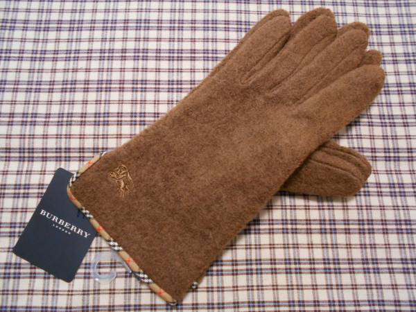 ★新品★バーバリー　冬必須♪女性用手袋　マーク入/茶