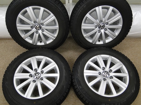 8-63◇VW純正 ゴルフ6(5K) 15in6.5J+50 5穴112 レボGZ 195/65R15 8-63