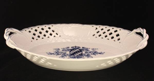 マイセン★記念大紋章透かしオーバルボウル★1級美品