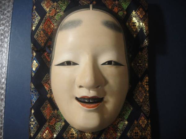 ○能面 万媚 翔雲○ 作 木彫 雅楽 狂言○ 彫刻、オブジェ 美術品