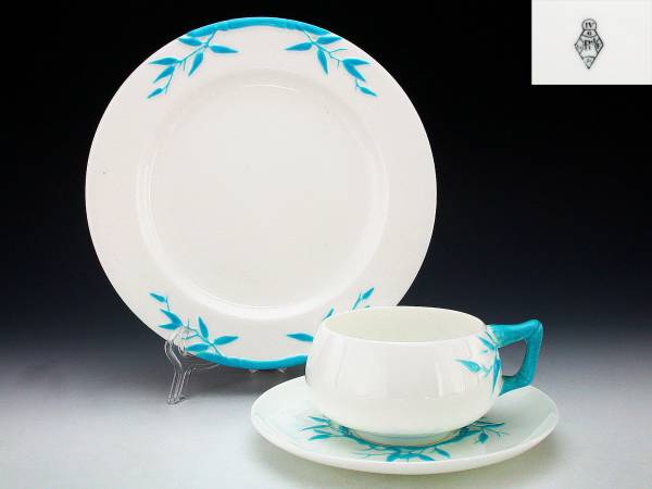 フェントン社＊オーシャンブルーの猫＊猫置物＊工芸ガラス FENTON 花柄
