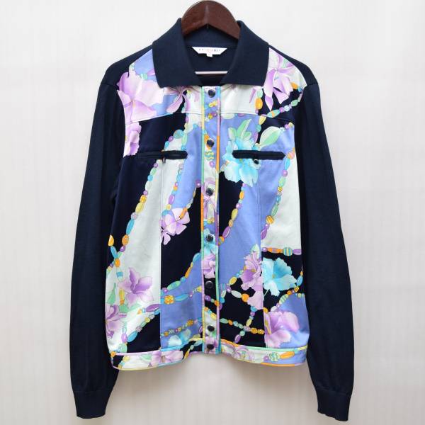 LEONARD レオナール 花柄 ニット 切替 ジャケット