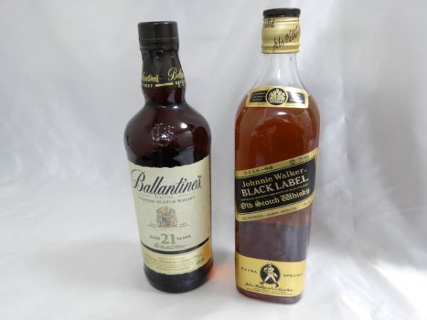 バランタイン21年、ジョニーウォーカー黒　未開栓ＳＥＴ