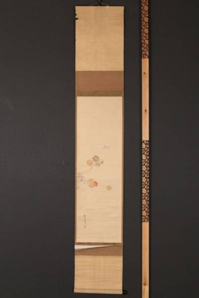 酒井抱一 「十二か月花鳥図」 : 光 秋草に螽斯図 「柿