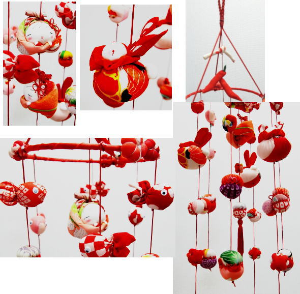 りん○。。雛とうさぎの吊るし飾り**アンティーク着物*古布