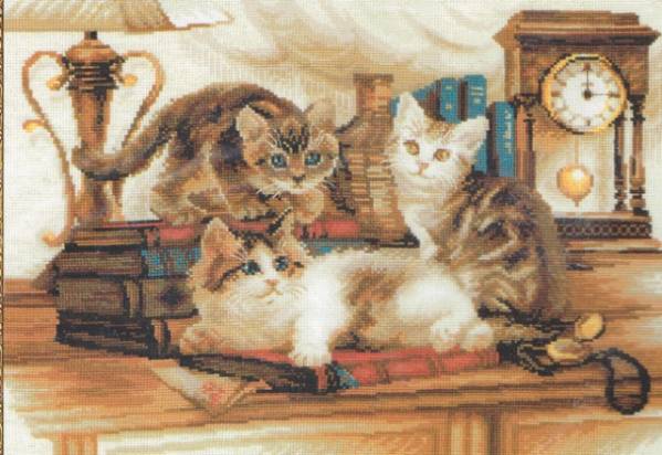 RIOLIS クロスステッチキット 1247 FURRY FRIENDS ふわふわ子猫