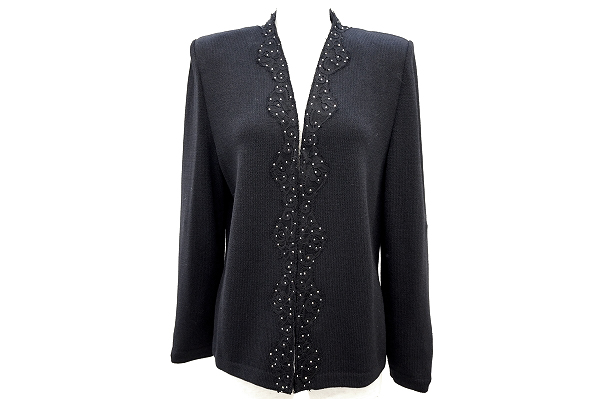 #70 セントジョン ジャケット ニット 8 黒 レディース [445765]