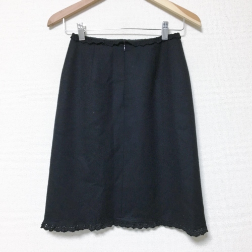新品　ルネ　rene 総レース　スカート　黒　ブラック Rene ルネ レース付きウールスカート 34 る ファッション 【公式通販】
