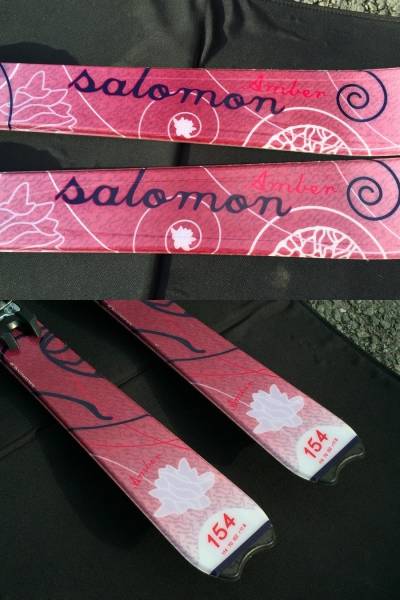 SALOMON カービングスキー Amber 154cm ストック付