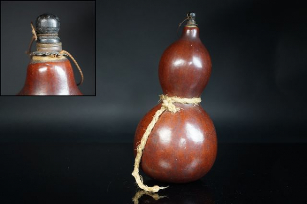 五山】民芸時代瓢箪 高さ約25.1cm n-21 9⁄20迄貴重天然ひょうたん